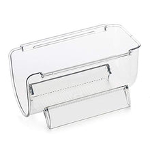 Scaffale, organizer trasparente per bottiglie di vino, impilabile, in plastica per ripiani da cucina, dispensa, frigorifero.