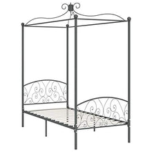 SKM Letto a Baldacchino Grigio in Metallo 100x200 cm (23.3kg)
