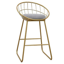 GYPPG Leisure Cafe Bar Stools Kitchen Breakfast,Dining Room Chair,Hollow Gold Iron Frame,Footrest,Anti-Slip,45/65/75cm