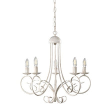 ONLI Pompei - Lampadario 5 luci, stile classico ed elegante. Struttura in metallo. Bianco
