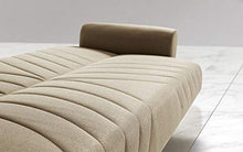 Divano 3 posti in tessuto lavabile beige - 220 x 88 x 83h cm, vano contenitore, trasformabile in letto una piazza e mezza
