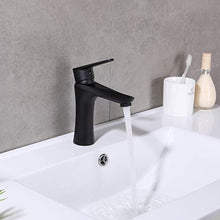 KINSE Rubinetto per lavabo in ottone nero | moderno monocomando ad alta pressione per lavabo da bagno | Nero