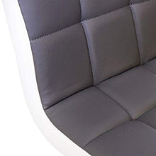 Mendler Set 2X sgabelli Lounge HWC-G87 Ecopelle Base cromata Grigio Bianco