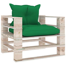 FAMIROSA Divano da Giardino in Pallet con Cuscini Verdi in Legno di Pino