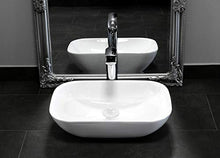 Lavabo in ceramica, 50 cm x 33 cm x 13,5 cm, per bagno e WC Celia