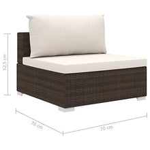 SKM Set Divani da Giardino 6 pz con Cuscini in Polyrattan Marrone (58.7kg)