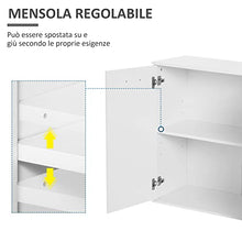 homcom Armadietto da Ufficio 3 Armadietti 2 Cassetti Legno 106x35x76cm Bianco