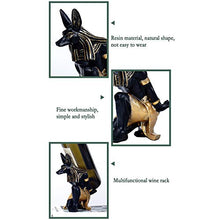 LANGTAO Antico Egiziano Anubis Dio Wine Rack, Wine Holder, Figurine Resin Craft Wine Seat, Ornamento per La Casa, Regalo Modello in Miniatura per Sala da Pranzo, Camera da Letto E Cucina