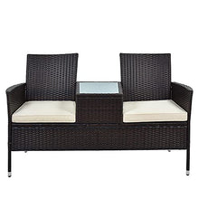 Moimhear Set di mobili da Giardino in polyrattan, con Tavolo da 2 posti, Design in Rattan (Marrone)