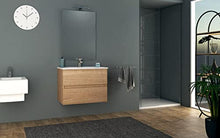 giordanoshop Mobile Bagno Sospeso 74 cm Lavabo e Specchio Tavassi Giove Rovere Chiaro