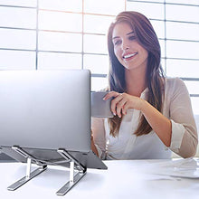 Supporto PC Portatile Pieghevole Omasi Supporto Portatile Supporto Notebook con 6 Livelli di Angoli Regolabili in Altezza, Alluminio Ventilato Porta PC per Tutti i Computer Portatili e Tablet