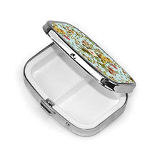 Scatola quadrata per pillole e medicine, elegante e vintage, con rose rosa, alla moda, organizer per pillole da viaggio, per integratori di vitamine