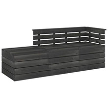 FAMIROSA Set Divani da Giardino su Pallet 3 pz Legno Pino Grigio Scuro-3738