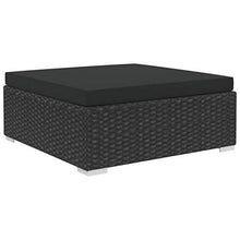 SKM Set Divani da Giardino 6 pz con Cuscini in Polyrattan Nero P