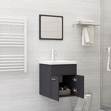 vidaXL Set Mobili da Bagno 2 pz Grigio in Truciolato