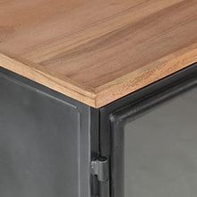 vidaXL Credenza Grigia 60x35x70 cm in Massello di Acacia e Acciaio