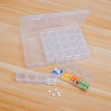 Eastbuy - Organizer per Pillole, in plastica Trasparente, 28 Scomparti, Regolabile, per Pillole e medicinali