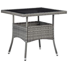 SKM Set Mobili da Pranzo da Giardino 3 pz Grigio Polyrattan e Vetro