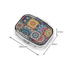 Scatola quadrata per pillole medicinali Boho Piastrelle Set Interni Blu Moda Organizzatore Pillola Viaggio Pill Case Dispenser per Vitamine Integratori