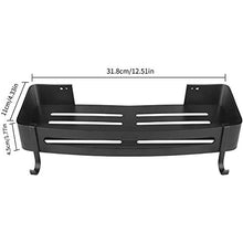 U-A 2 Confezioni Doccia Scaffale con 2 Ganci, Bagno Doccia Caddy, Alluminio dello Spazio di archiviazione Shelf, (rettangolo, Nero)