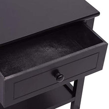 SKM Comodino in Legno Nero