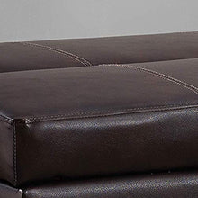 Pouf Ottomano Divano Letto Singolo Cassapanca Poggiapiedi Contenitore Struttura Legno e Ecopelle Sgabello Panca
