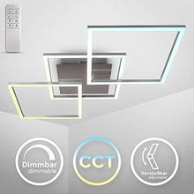 B.K.Licht Plafoniera LED dimmerabile, CCT luce calda, neutra, fredda, telecomando, LED integrati 32W, 2600Lm, quadrato orientabile, lampadario con timer e funzione luce notturna per camera - Arredi Casa