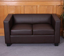 Serie Lille M65 divano sofa 2 posti 75x137x70cm ecopelle marrone - Arredi Casa