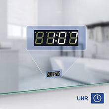 Meykoers Specchio Bagno LED 80 x 60 cm con Interruttore tattile + Anti-appannamento + Orologio Digitale, bianco freddo 6500K