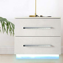 Comò con 2 cassetti e illuminazione a LED, stile moderno, look classico, per camera da letto, soggiorno, salotto