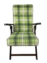 Poltrona Molisana, in Legno, Sdraio Reclinabile in 4 Posizioni, Alta Qualità, 100% MADE IN ITALY (Verde T)