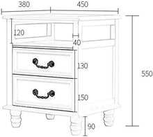 File cabinets Comodino tavolino Comodino Governo di immagazzinaggio di Legno Solido 2-cassetto Bagagli Camera Moderno Semplice Cassetti (Color : A, Size : 35X32X55CM)