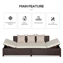 giordano shop Divano da Esterno 3 Posti 220x68x62 cm in Rattan Marrone