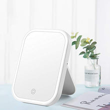 Kasimir Specchio da Trucco con Luce LED Specchio Cosmetico Illuminato Portatile Specchio Makeup Professionale Touch Screen per Trucco Camera da Letto Rasatura e Viaggio - Rettangolo, Bianco