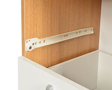 ts-ideen Comodino Mobiletto 56x40 cm Stile Moderno con 2 cassetti. Color Rovere e Bianco