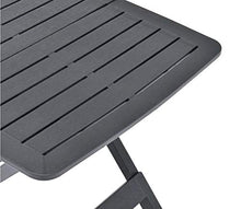 Tomaino Tavolo da Giardino Pieghevole in plastica Effetto Legno 79x72x70 (Antracite)