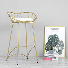 yunyu Sedia da Ufficio,Sgabello da Bar Alto Modern Art Altezza Piatto 65 cm (26 Pollici), Struttura in Ferro con Cuscino in Velluto, Oro, utilizzato per ristoranti, Bar, caffetterie, Reception