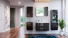 Set di mobili da bagno Malema in antracite con frontale arrotondato 6 pz.