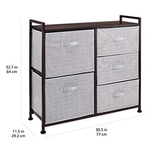 Amazon Basics - Cassettiera, per l’armadio, 5 cassetti in tessuto, colore: bronzo