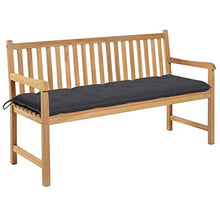 vidaXL Panca da Giardino con Cuscino Antracite 150 cm Legno di Teak
