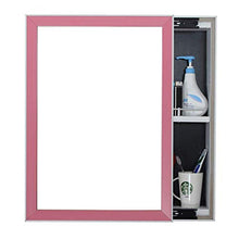WSJ Armadietto del Bagno Armadietto a Specchio Armadietto a Muro Contenitore per Specchio per gabinetto a Specchio (Colore: Bianco, Dimensioni: a Sinistra), Rosa,