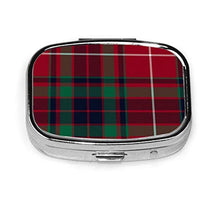 Fraser - Portapillole quadrato per medicine, motivo tartan rosso