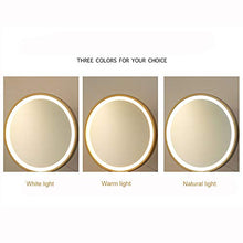 XMYS-Mirror Specchio Bagno, Specchio cosmetico a Parete, specchiera Specchio LED con Lampada, Specchio per Trucco Rotondo Specchio a Parete per WC Specchio da Bagno,d'oro,iameter65cm