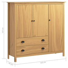 FAMIROSA Armadio a 3 Ante Hill Range 142x45x137 cm Legno Massello di Pino