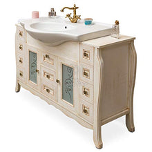 Shop Chic Mobile bagno avorio decapè 123 cm completo con colonna abbinata