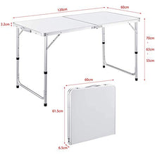 Rund Tabella De Camping En Alluminio avec 4 Tabouret Plants(Color:Bianca)