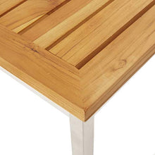 Tavolo da Bar 120x60x105 cm in Legno Teak e Acciaio Inox