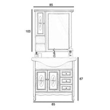 Shop Chic Arredo bagno 85 cm mobile bagno decapato specchio pensile classico