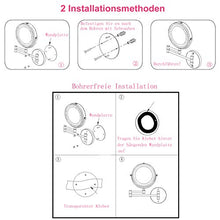 AUPERTO - Specchio cosmetico a LED, montaggio a parete, ingrandimento 1x/5x, touchscreen, illuminazione a 360°, per bagno (7 pollici)