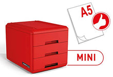Arda 19P3PRIR Mini Cassettiera, Rosso
